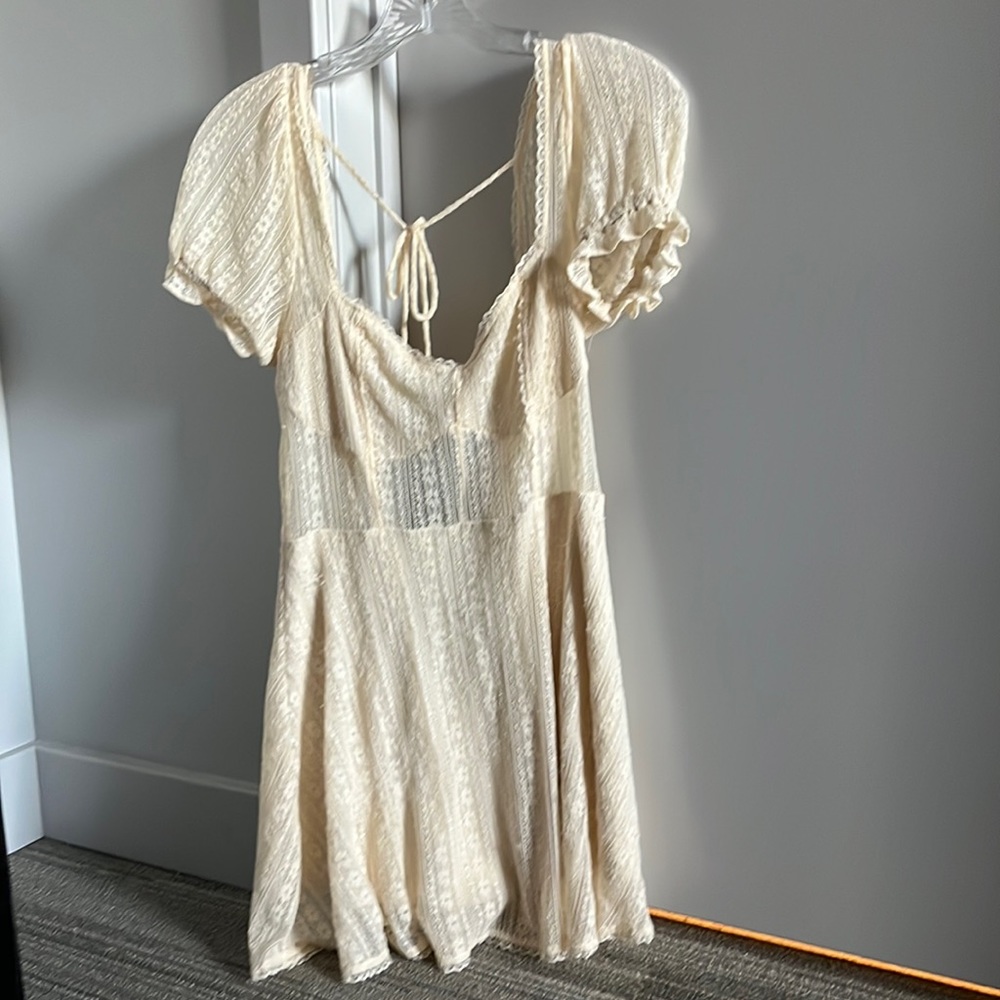 Urban outfitters beige lace mini dress